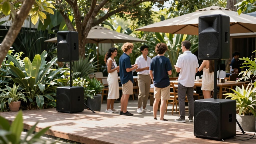 balanced outdoor speaker placement