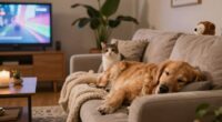 calm pets during movies
