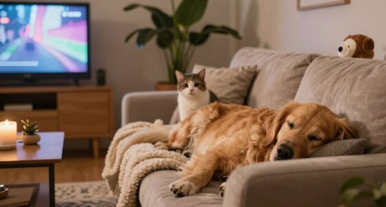 calm pets during movies