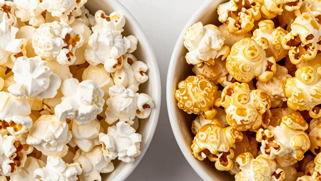 calorie differences in popcorn