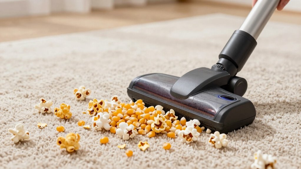 carpet popcorn spill cleanup