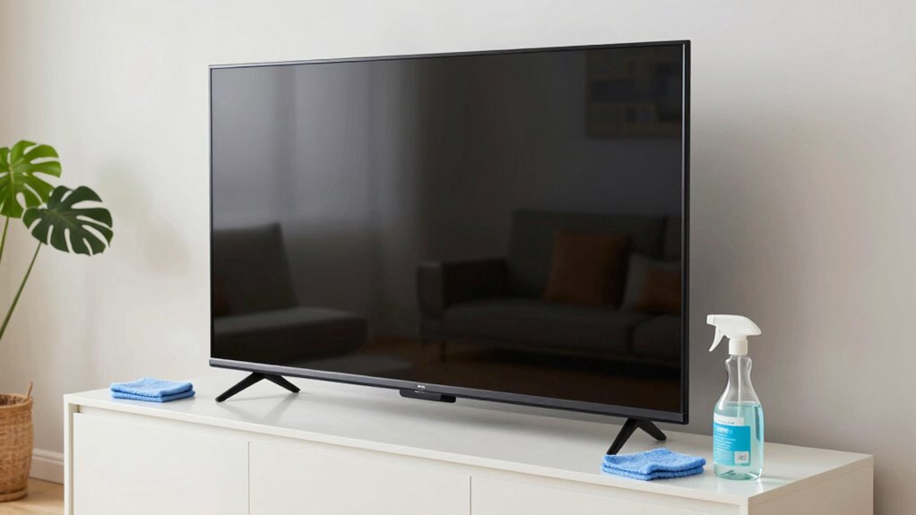 clean tv screen regularly