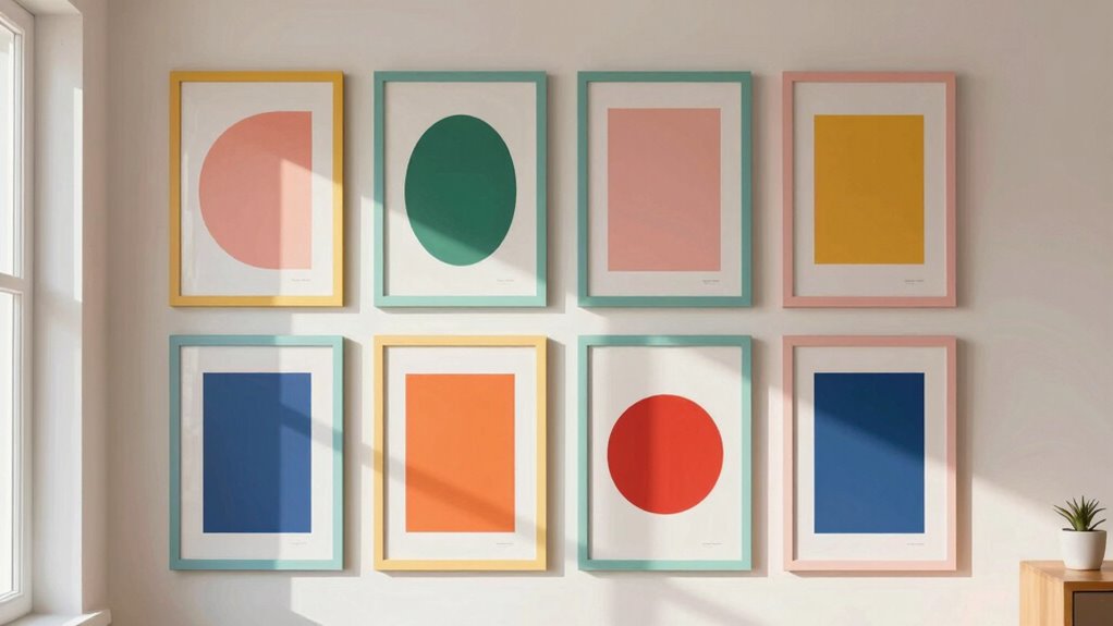 colorful cohesive poster wall