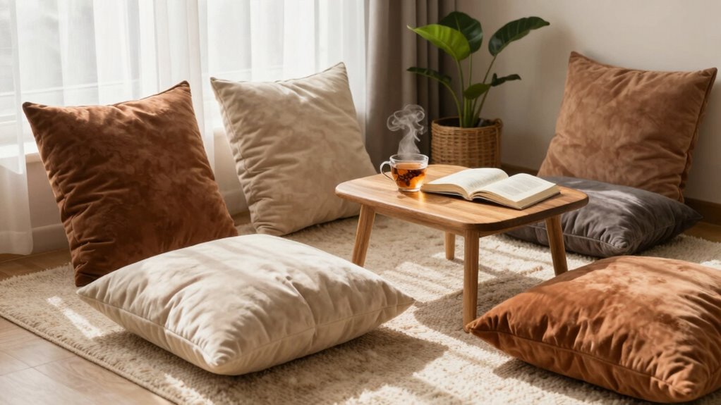 comfortable floor seating arrangement