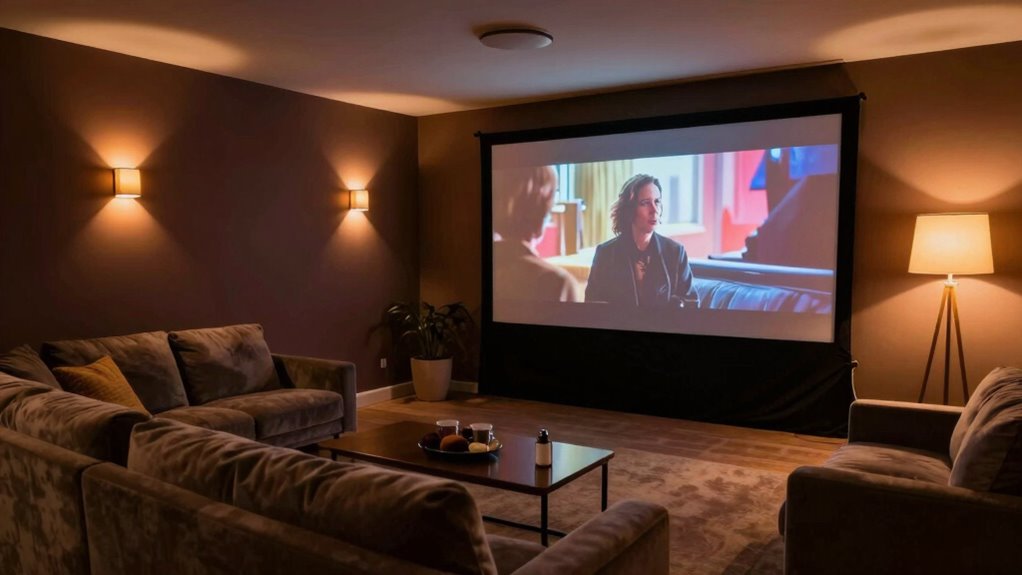 comfortable movie room lighting