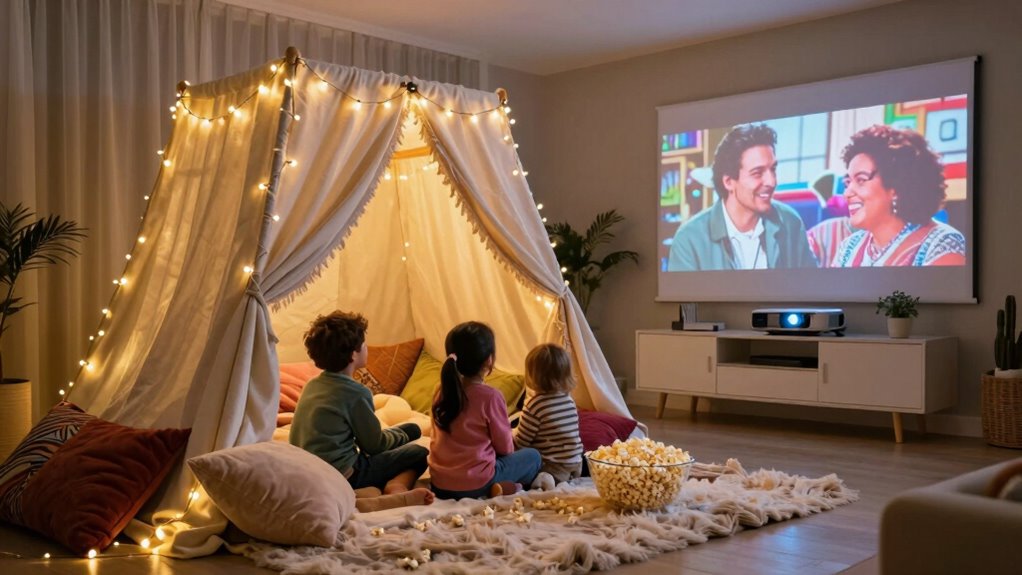 cozy blanket fort setup