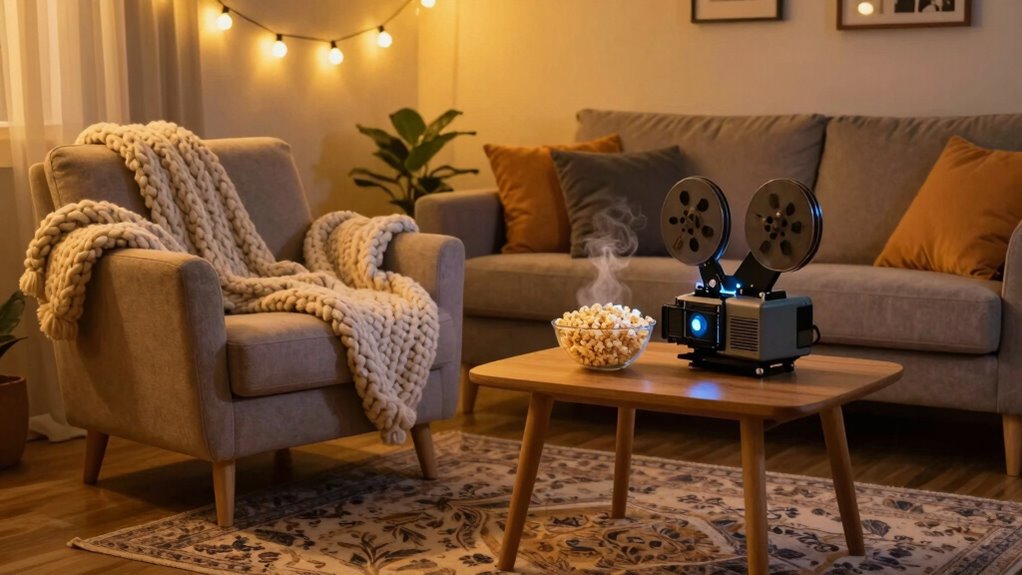 cozy comfortable movie space