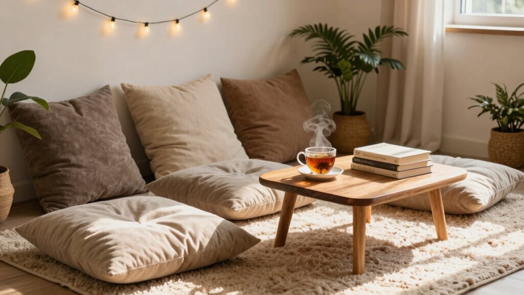 cozy floor seating area