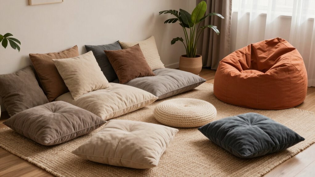 cozy floor seating options