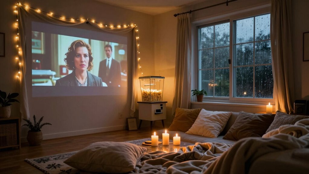 cozy indoor movie night