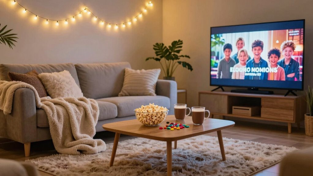 cozy movie night atmosphere
