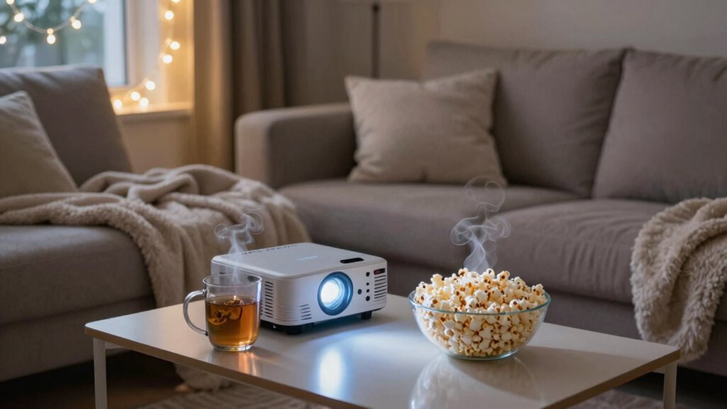 cozy movie night setup