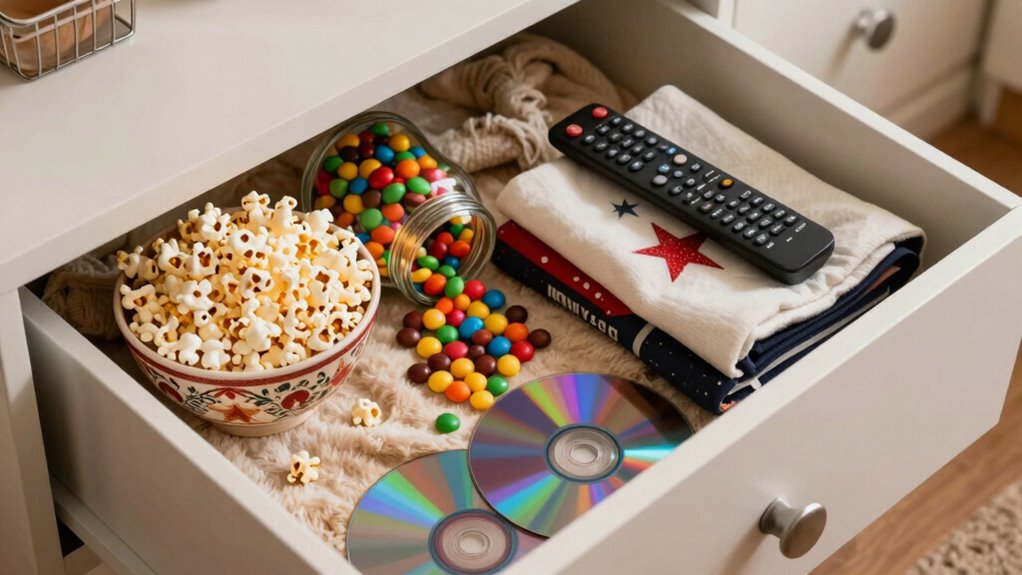cozy organized movie night