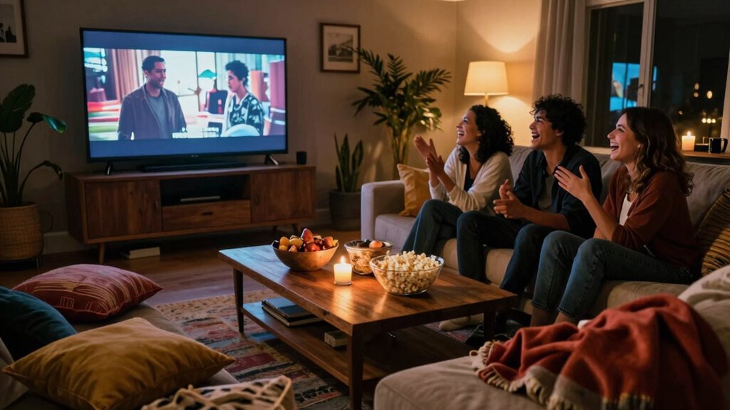 cozy seating ambient lighting