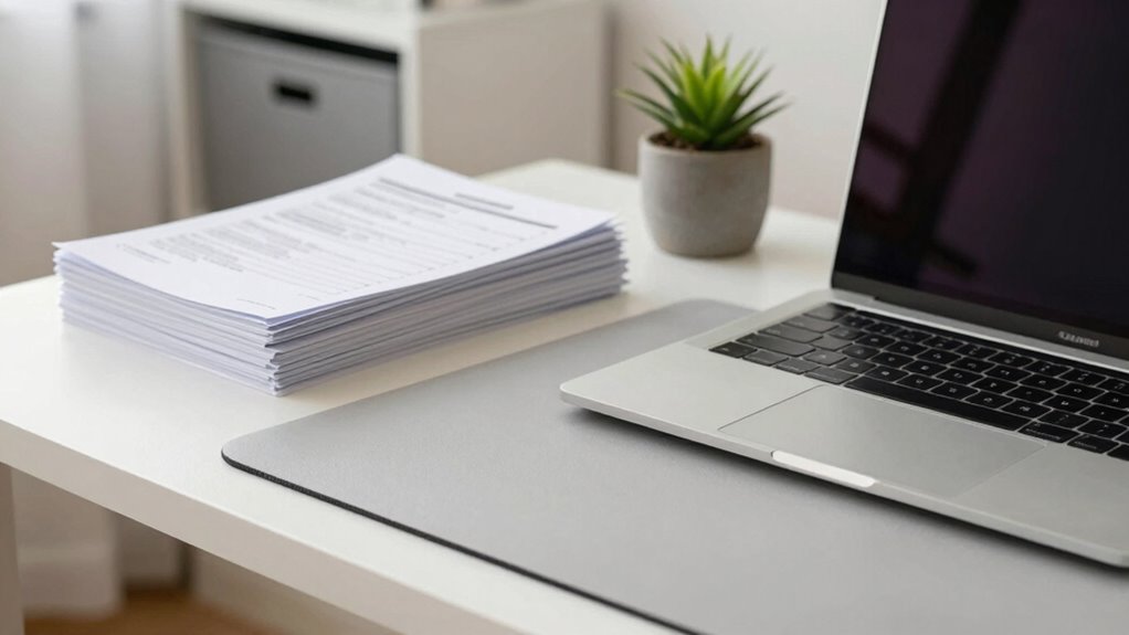 declutter workspace to reduce glare