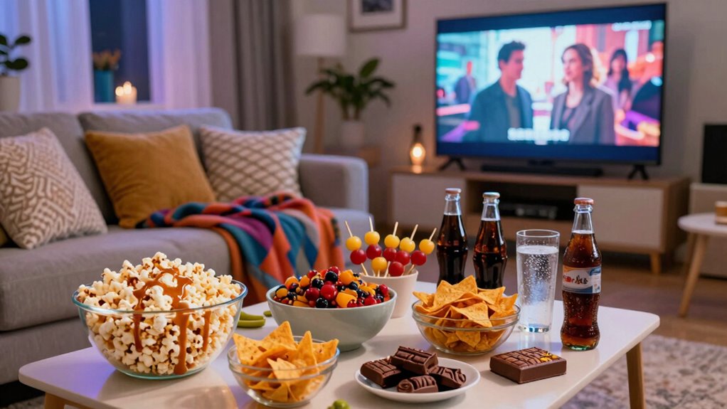 diverse snacks for movie night