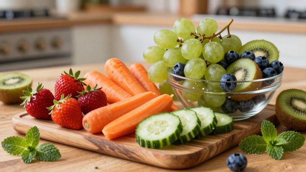 fresh colorful healthy snacks