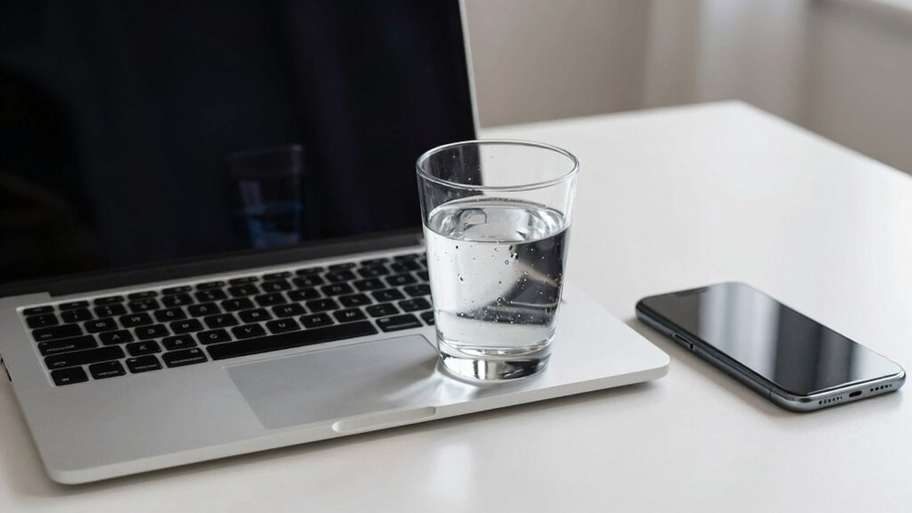 keep drinks away from electronics