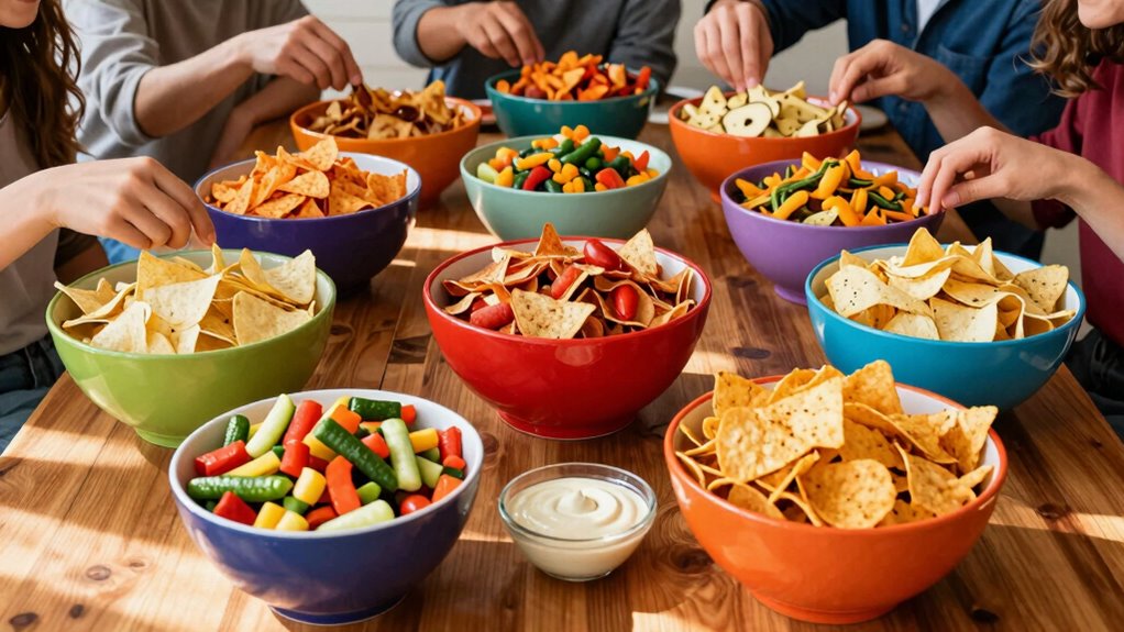 large bowls enhance buffet