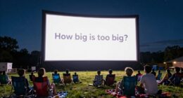 optimal outdoor cinema size