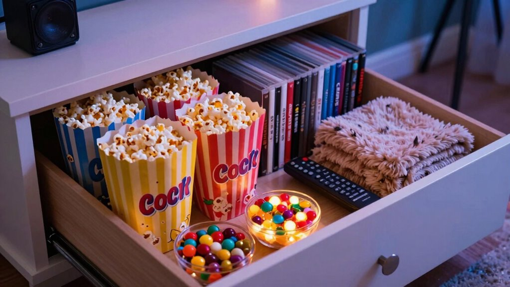 organize movie night essentials