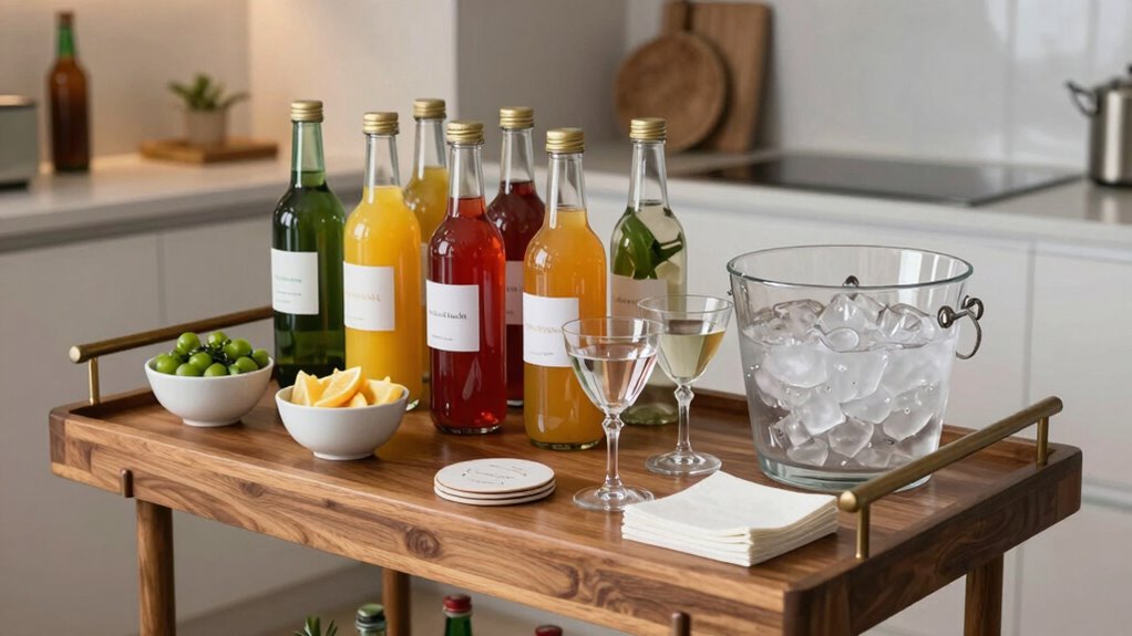 organized drink station setup