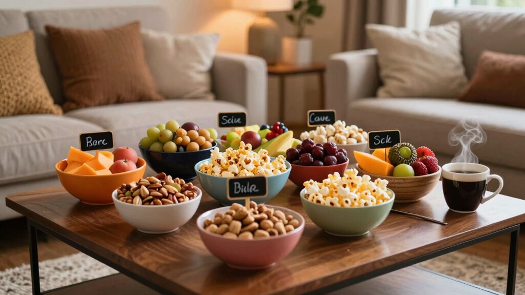 organized snack station setup