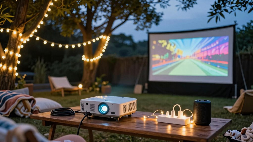 powering outdoor movie night