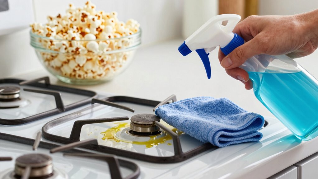 remove popcorn oil stains