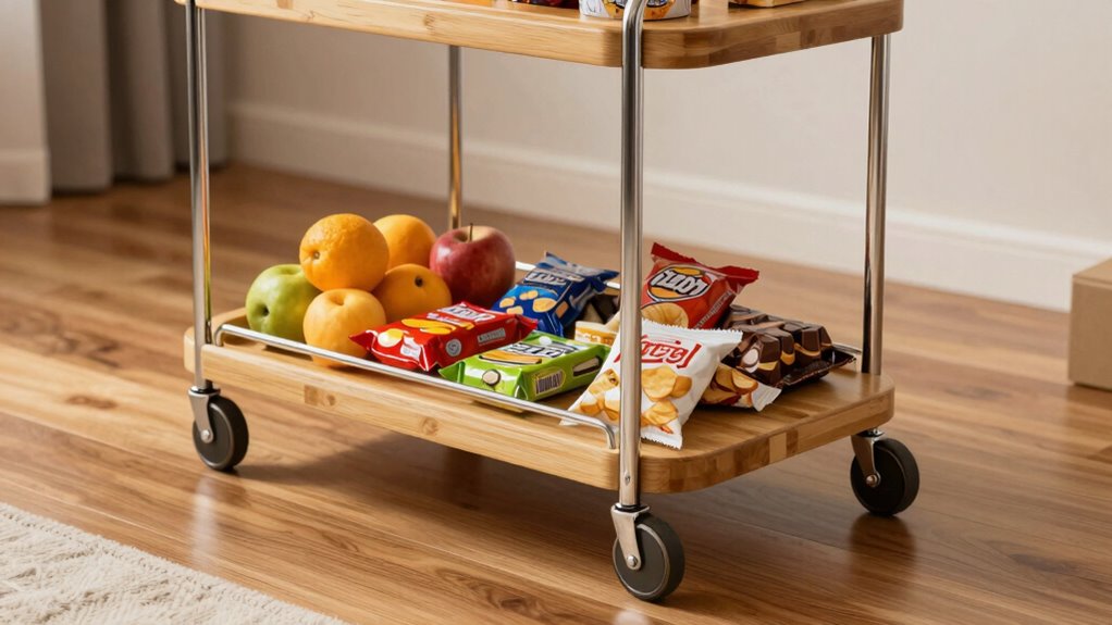 rolling snack cart materials