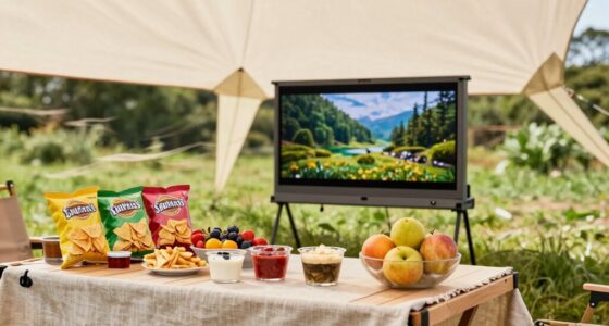 secure outdoor snack setup