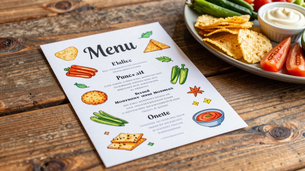 snack menu design tips