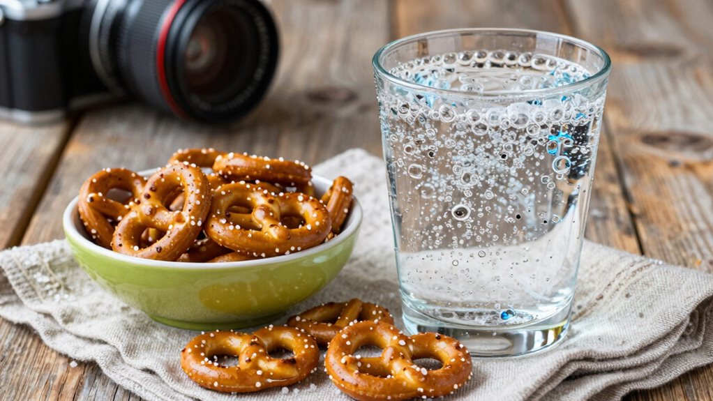 sparkling water enhances salty snacks
