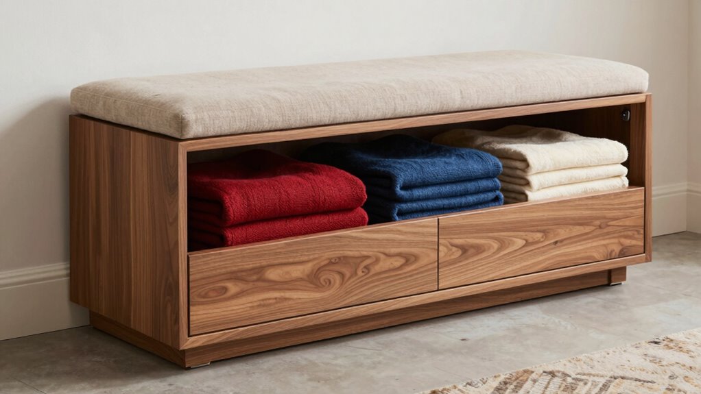 top blanket storage bench ideas