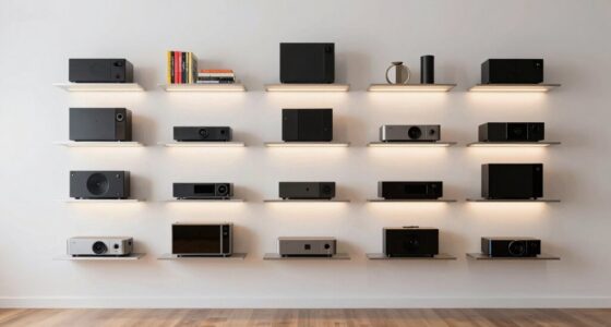 top media room floating shelves