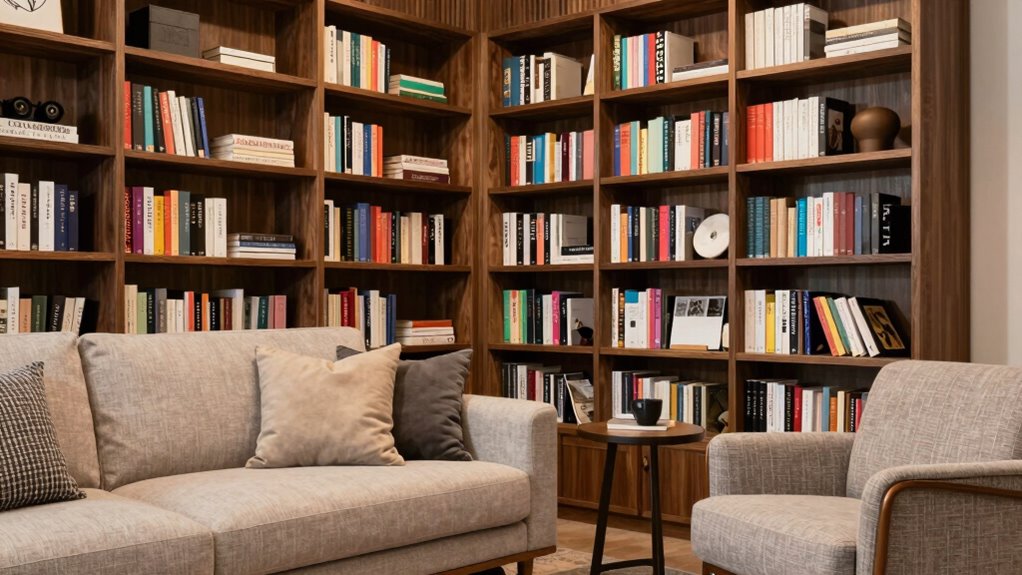 use bookshelves as sound barriers