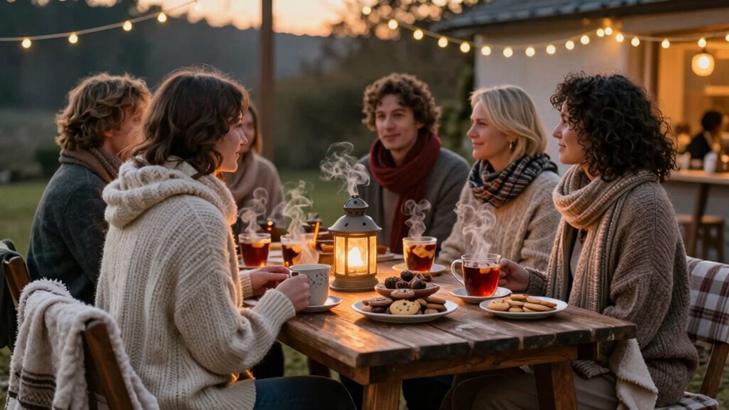 warm drinks and hearty snacks