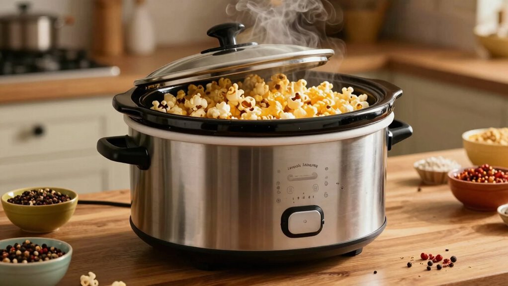 warm popcorn in slow cooker