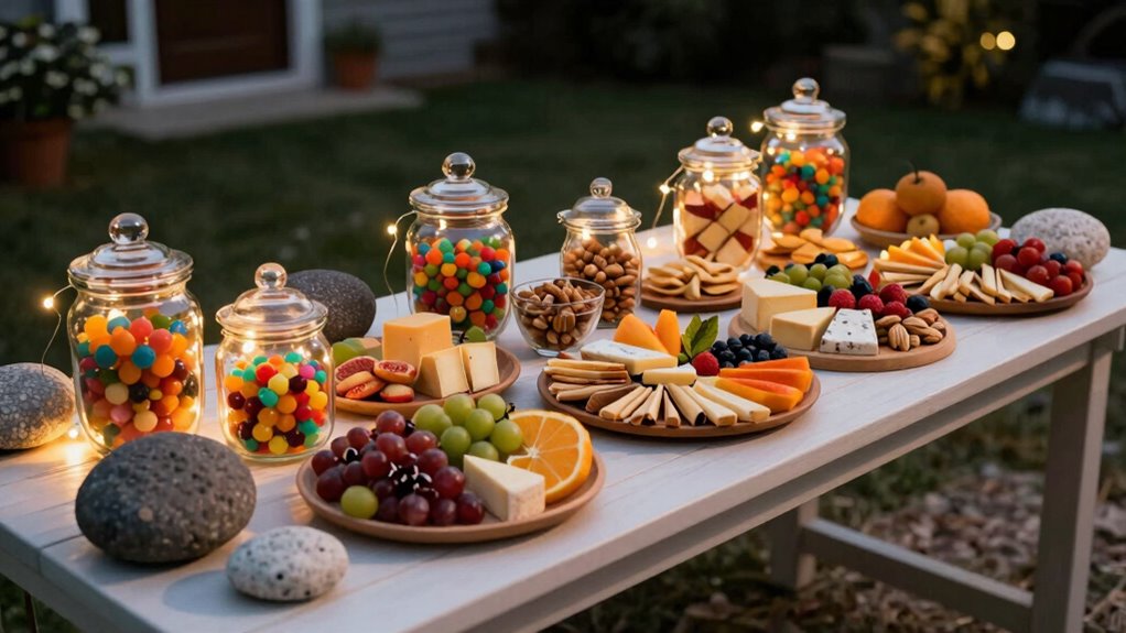 weighting down snack table