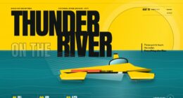 Hydroplane — Gold Cup River Thunder — Velocity-reactive rooster tail (FABLE/175, room 133)